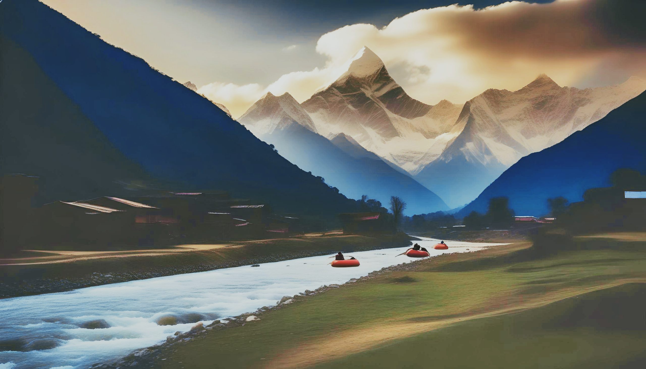 Tubing and rafting in the Himalayas - Nepal - AI